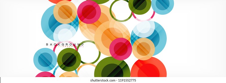 Abstract colorful geometric composition - multicolored circle background, vector illustration