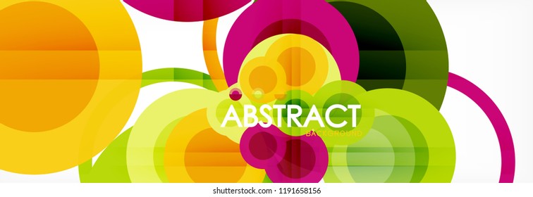 Abstract colorful geometric composition - multicolored circle background, vector illustration