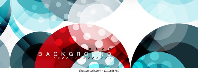 Abstract colorful geometric composition - multicolored circle background, vector illustration