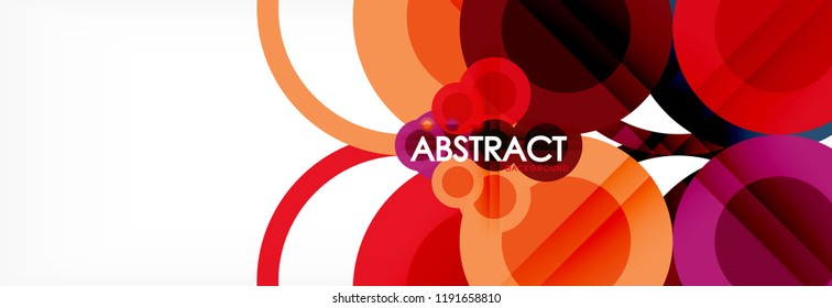 Abstract colorful geometric composition - multicolored circle background, vector illustration
