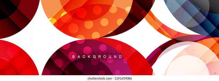 Abstract colorful geometric composition - multicolored circle background, vector illustration
