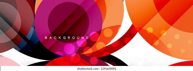 Composición geométrica coloreada abstracta - fondo de círculo multicolor, ilustración vectorial
