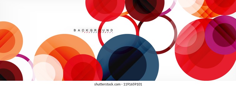 Abstract colorful geometric composition - multicolored circle background, vector illustration