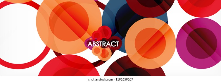 Abstract colorful geometric composition - multicolored circle background, vector illustration