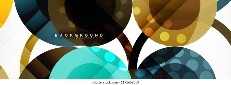 Abstract colorful geometric composition - multicolored circle background, vector illustration