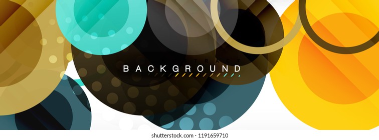 Abstract colorful geometric composition - multicolored circle background, vector illustration