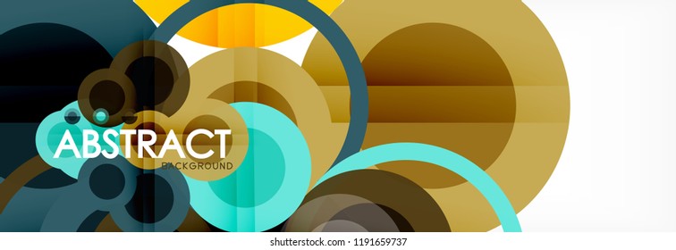 Composición geométrica coloreada abstracta - fondo de círculo multicolor, ilustración vectorial