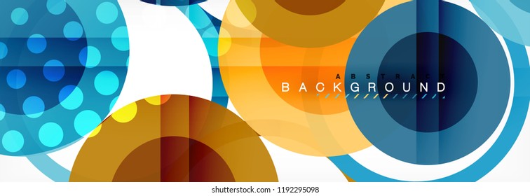 Abstract colorful geometric composition - multicolored circle background, vector illustration
