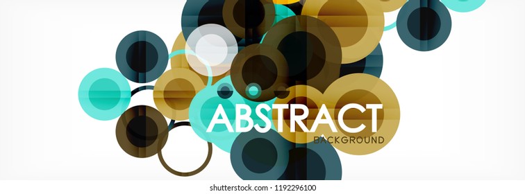 Abstract colorful geometric composition - multicolored circle background, vector illustration