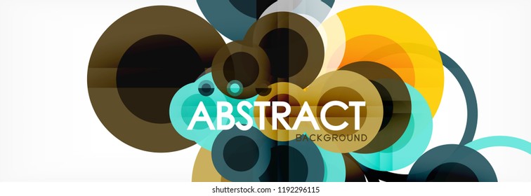 Abstract colorful geometric composition - multicolored circle background, vector illustration