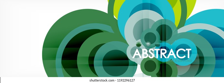 Composición geométrica coloreada abstracta - fondo de círculo multicolor, ilustración vectorial