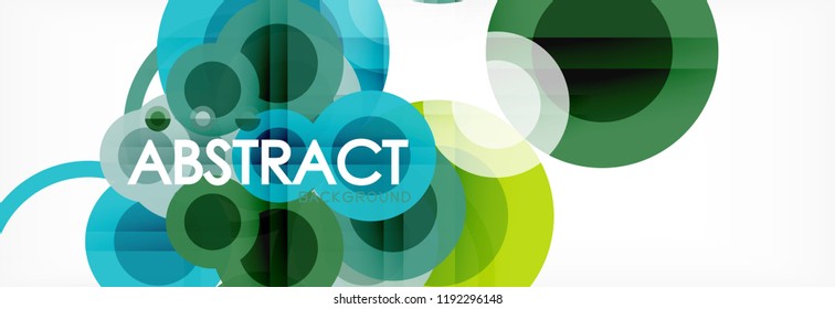 Composición geométrica coloreada abstracta - fondo de círculo multicolor, ilustración vectorial