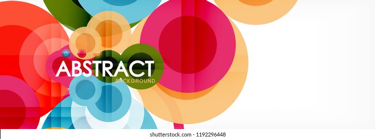 Abstract colorful geometric composition - multicolored circle background, vector illustration