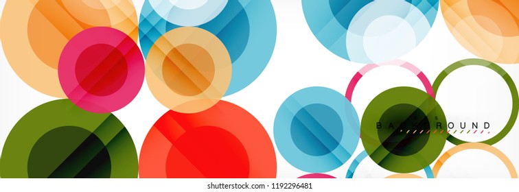 Abstract colorful geometric composition - multicolored circle background, vector illustration