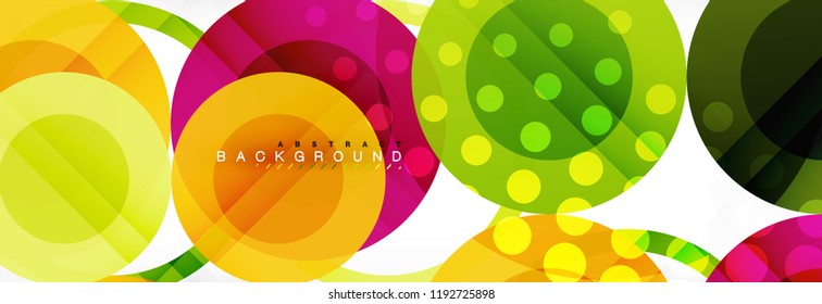 Composición geométrica coloreada abstracta - fondo de círculo multicolor, ilustración vectorial