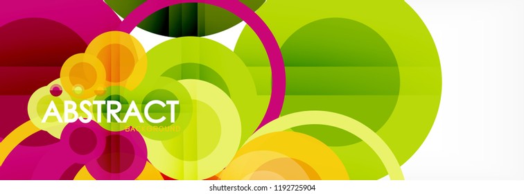 Abstract colorful geometric composition - multicolored circle background, vector illustration