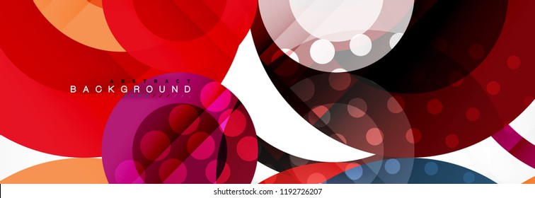 Abstract colorful geometric composition - multicolored circle background, vector illustration