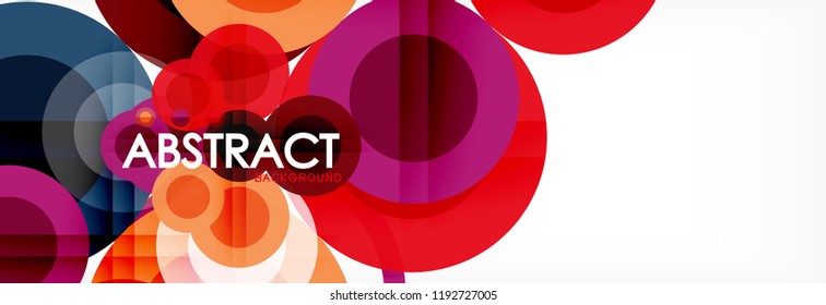 Abstract colorful geometric composition - multicolored circle background, vector illustration