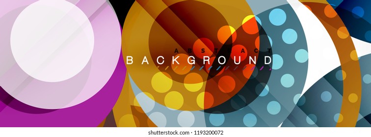 Composición geométrica coloreada abstracta - fondo de círculo multicolor, ilustración vectorial