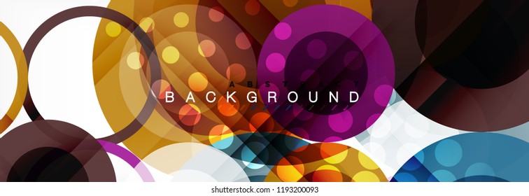 Abstract colorful geometric composition - multicolored circle background, vector illustration