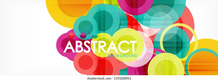 Abstract colorful geometric composition - multicolored circle background, vector illustration