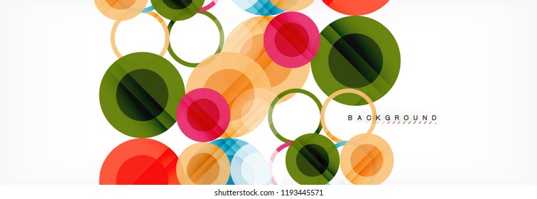 Composición geométrica coloreada abstracta - fondo de círculo multicolor, ilustración vectorial