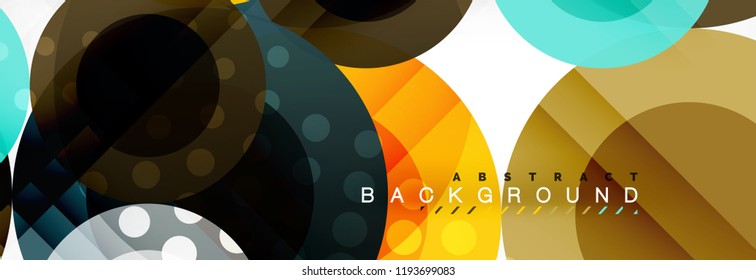 Composición geométrica coloreada abstracta - fondo de círculo multicolor, ilustración vectorial