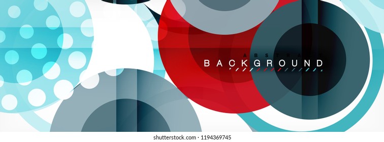 Abstract colorful geometric composition - multicolored circle background, vector illustration