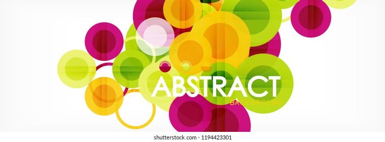 Composición geométrica coloreada abstracta - fondo de círculo multicolor, ilustración vectorial