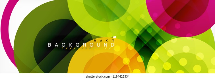 Abstract colorful geometric composition - multicolored circle background, vector illustration