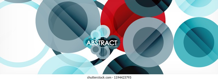 Abstract colorful geometric composition - multicolored circle background, vector illustration