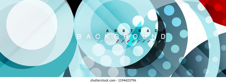 Composición geométrica coloreada abstracta - fondo de círculo multicolor, ilustración vectorial