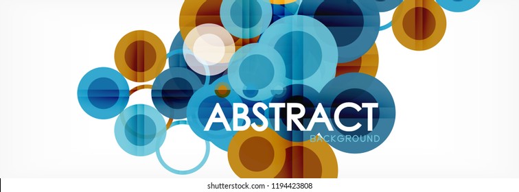 Composición geométrica coloreada abstracta - fondo de círculo multicolor, ilustración vectorial