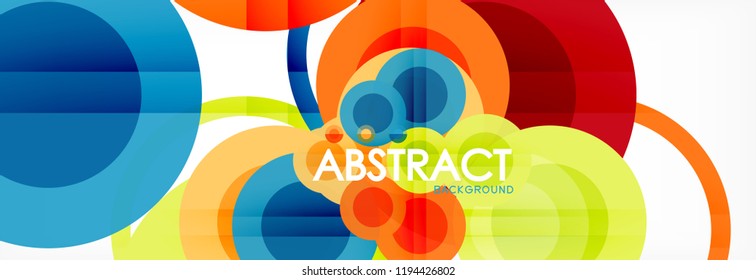 Abstract colorful geometric composition - multicolored circle background, vector illustration