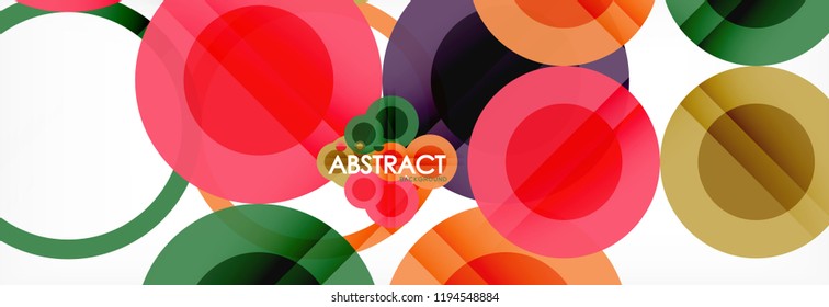 Abstract colorful geometric composition - multicolored circle background, vector illustration