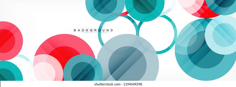 Abstract colorful geometric composition - multicolored circle background, vector illustration