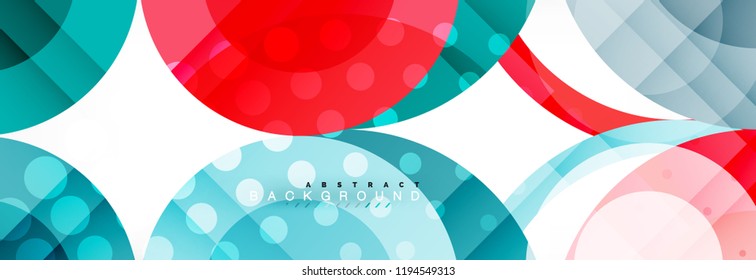 Abstract colorful geometric composition - multicolored circle background, vector illustration