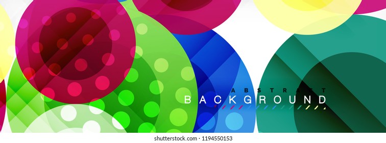 Abstract colorful geometric composition - multicolored circle background, vector illustration