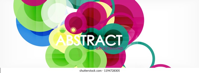 Composición geométrica coloreada abstracta - fondo de círculo multicolor, ilustración vectorial
