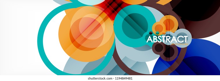 Abstract colorful geometric composition - multicolored circle background, vector illustration