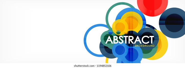 Abstract colorful geometric composition - multicolored circle background, vector illustration