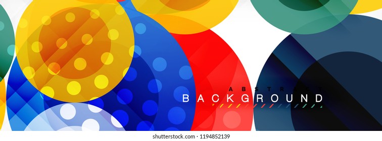 Abstract colorful geometric composition - multicolored circle background, vector illustration