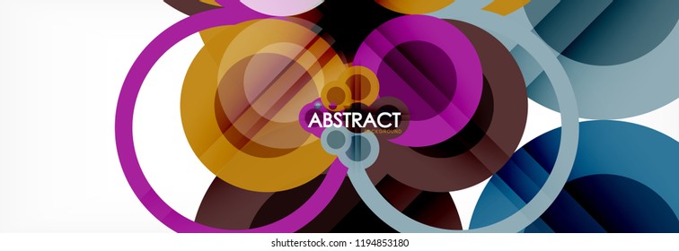 Composición geométrica coloreada abstracta - fondo de círculo multicolor, ilustración vectorial