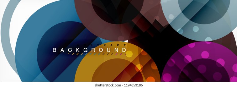 Abstract colorful geometric composition - multicolored circle background, vector illustration