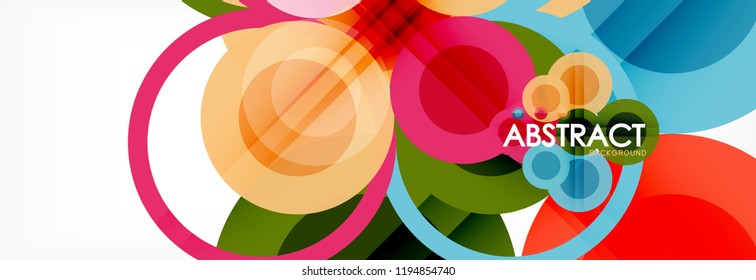 Abstract colorful geometric composition - multicolored circle background, vector illustration