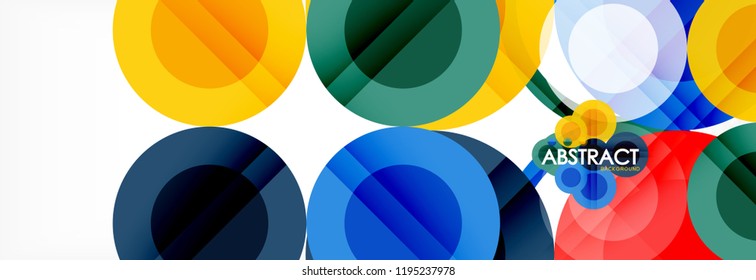 Abstract colorful geometric composition - multicolored circle background, vector illustration