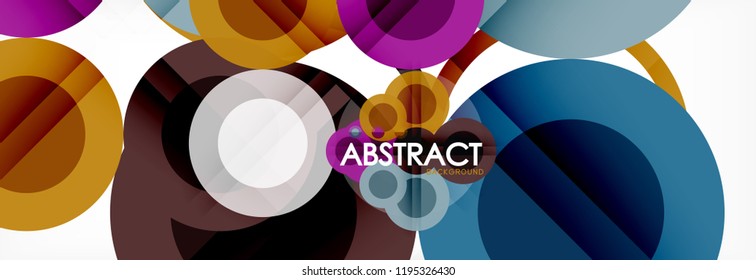 Abstract colorful geometric composition - multicolored circle background, vector illustration