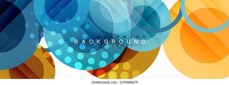 Abstract colorful geometric composition - multicolored circle background, vector illustration