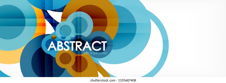 Abstract colorful geometric composition - multicolored circle background, vector illustration
