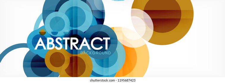 Composición geométrica coloreada abstracta - fondo de círculo multicolor, ilustración vectorial
